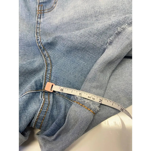 No Boundaries Womens Size M (7-9) Blue Jean Button Fly Shorts Elastic Waist - Picture 12 of 13